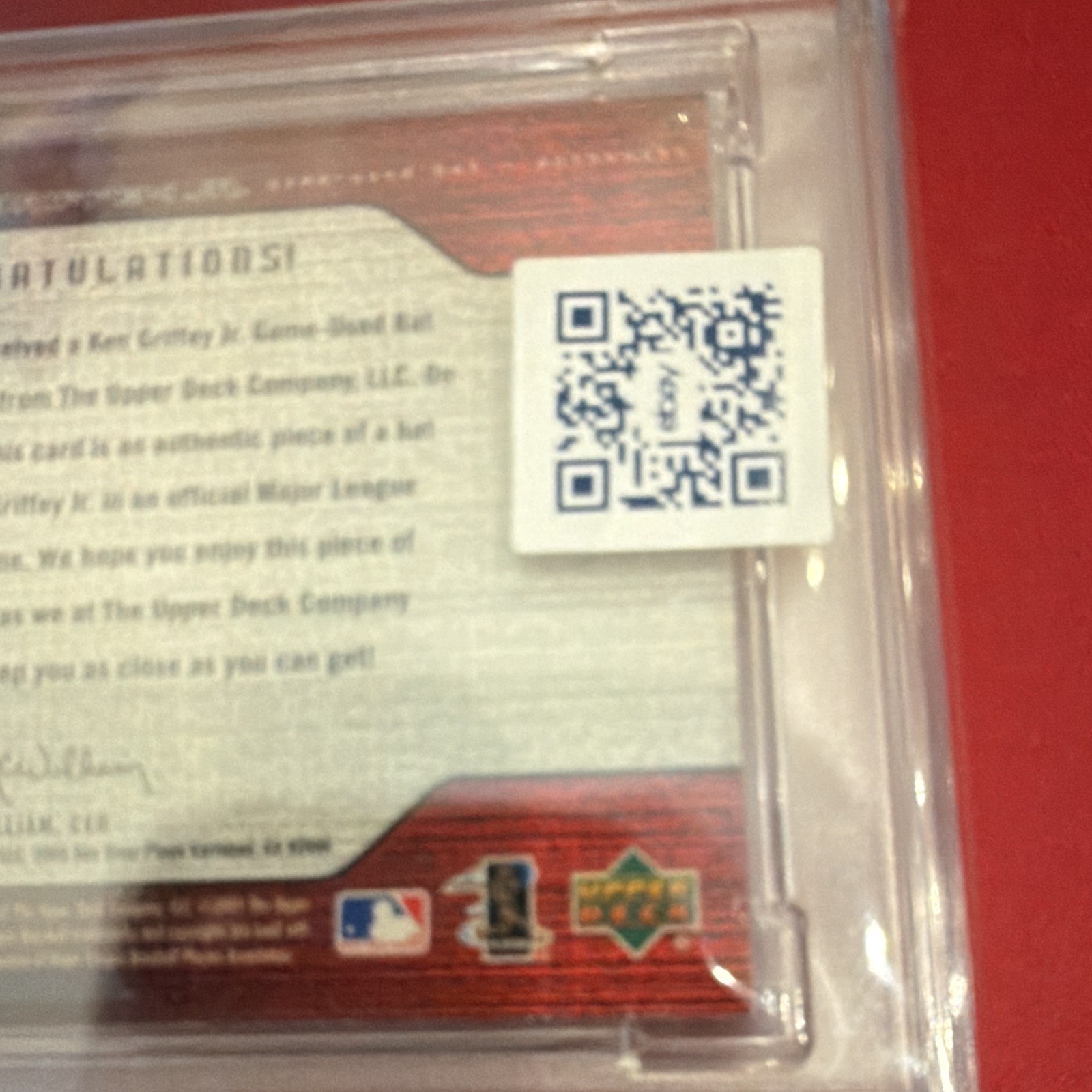 2001 Upper Deck MVP Ken Griffey Jr #AG-B Of 30 Game Used Bat Autographed Psa 10 view 18