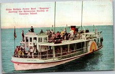 Postcard Glass Bottom Power Boat Empress Submarine Garden Catalina Island CA