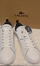 Image of Lacoste Court Base 224 1 Men's Trainers White/Black Lightweight Breathable UK 7