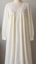VtG Sara Beth L/S Pastel Yellow Nightgown Cottagecore Granny Lace Maxi Women L