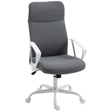 HOMCOM High Back Office Chair, Computer Desk Chair for Home, Grey