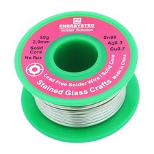 2.0mm Lead Free Solder Wire for Stained Glass Craft, Dia 0.08 Solid Core No F...