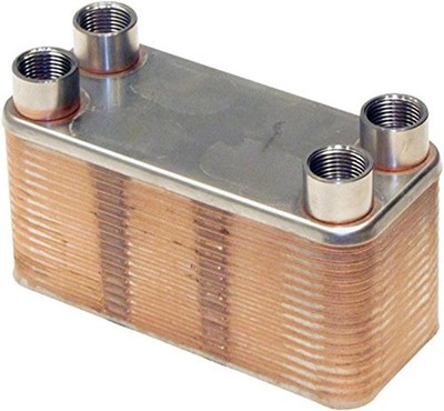Duda Energy HX1410DW:F34 B3-14DW 10 Plate Stainless Steel Heat Exchanger with 3/