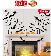 100pcs Bats Halloween Decorations: Halloween Bats Wall D cor Bat Stickers Decals