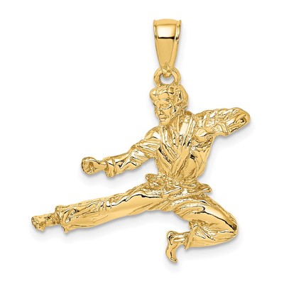 14k Gelbgold 3-D männlicher Karate Anhänger