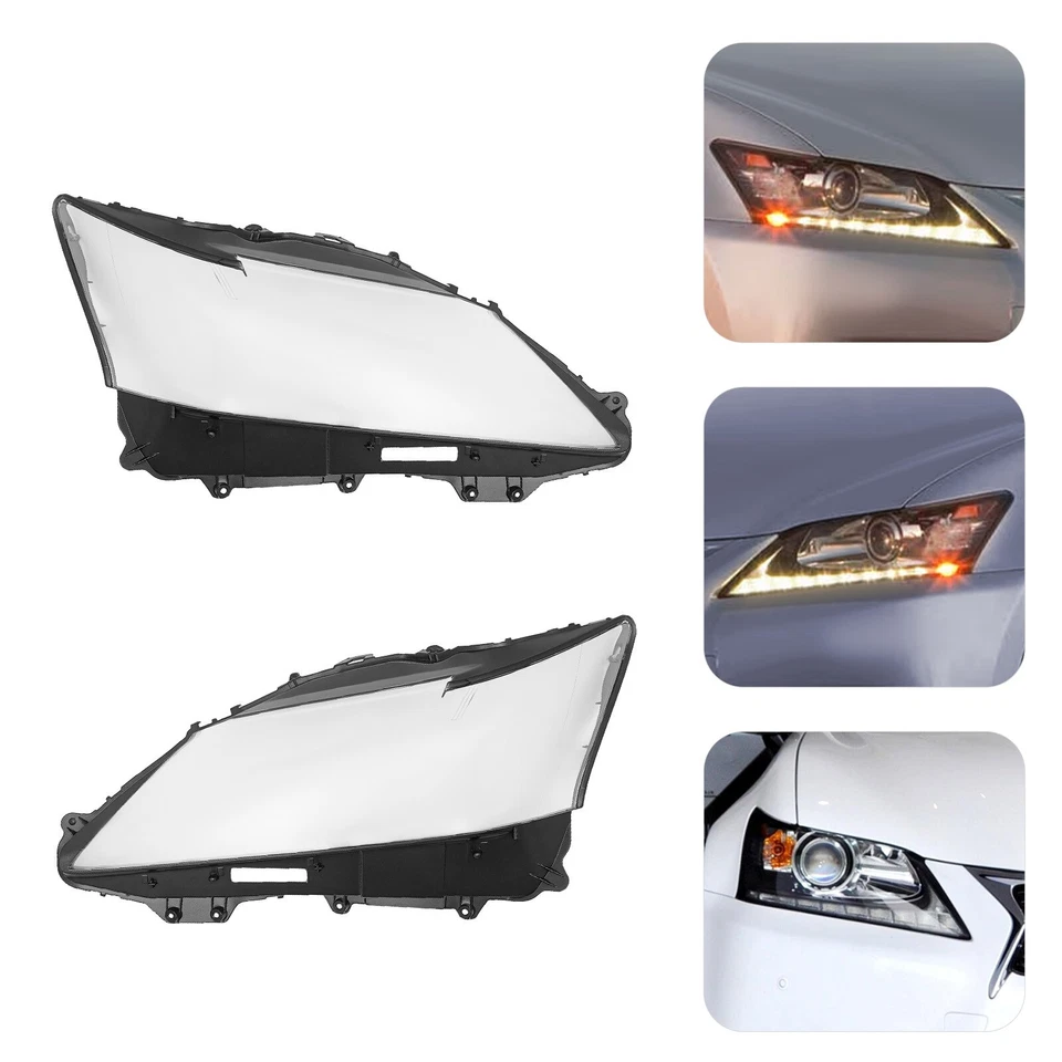 For 2012-2015 Lexus GS250 GS350 GS450H Left&Right Headlight Lens Shell Cover Foto 4 de 4