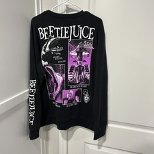 Beetlejuice Sweatshirt Mens XL Black Sweater Sandworm Hybrid Apparel Fleece