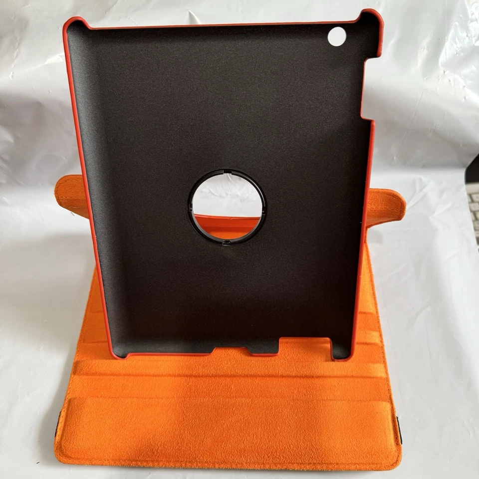 iPad Tablet Case 360° Rotating Stand Cover Smart Swivel Orange 9.75"x7.5" New - Image 4 of 4