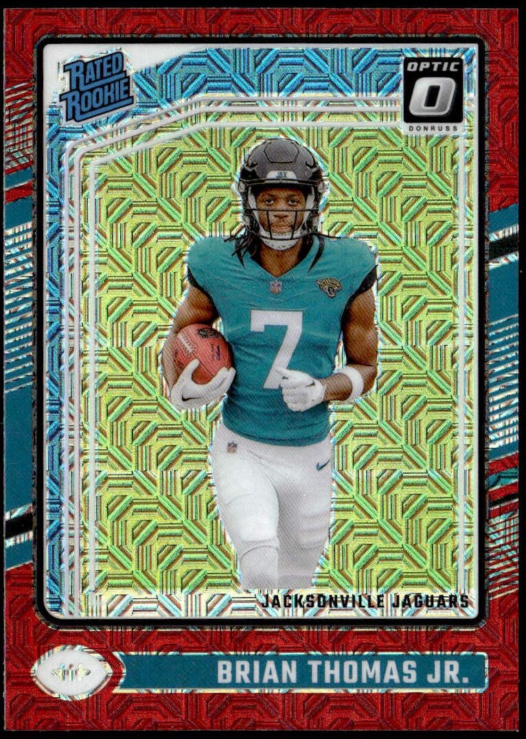 2024 Donruss Optic #214 Brian Thomas Jr. Red Mojo Rated Rookie