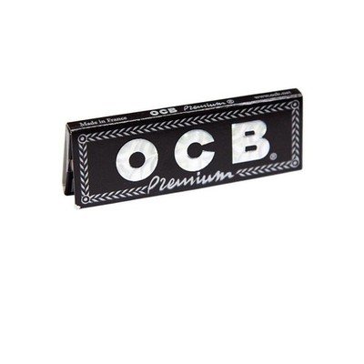 OCB Premium Black Regular Size Rolling Paper #1 Natural Gum Thin Papers.