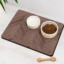 Dog Food Mats for Floors Absorbent, Pet Cat Mat - S 12" 20" , 01-Brown