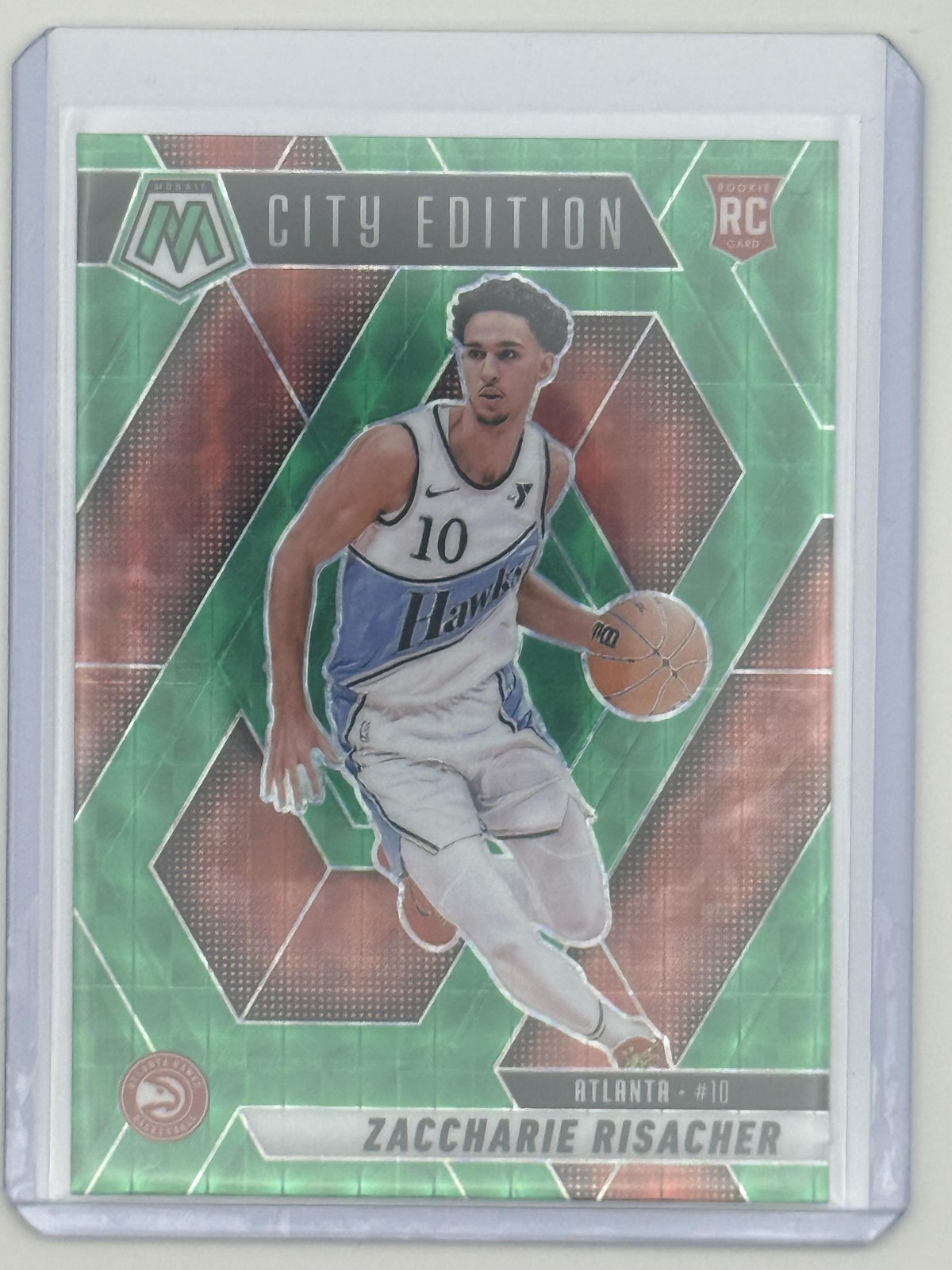 2024-25 Panini Mosaic #274 Zaccharie Risacher Green Mosaic