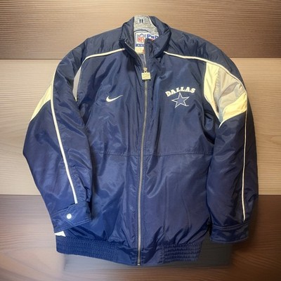 NWT Vintage 90s NFL Nike Pro Line Dallas Cowboys Puffer Jacket Men's XL Navy Wht