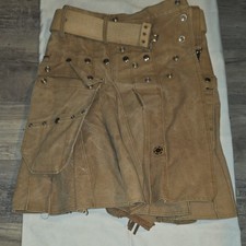 Utilikilts Men's Utility Kilt Beige Cotton Size 36 Traditional Scottish Style