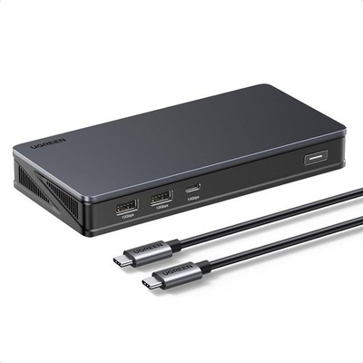 Ugreen Laptop Dockingstation CM615 9 Port Dual 4K@60Hz mit DisplayLink Grau
