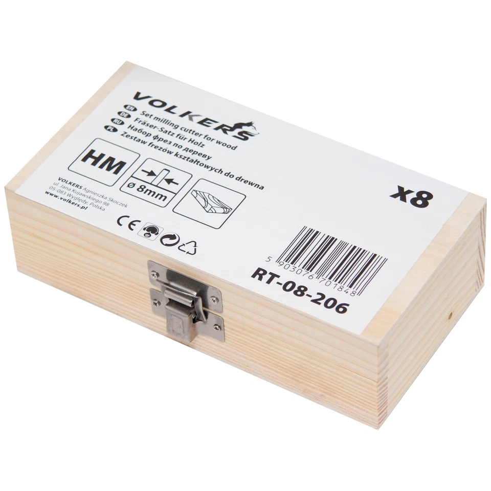 Fräser Set 8 tgl Schaft 8 mm Nutenfräser Profilfräser Kantfräser für Holz - Bild 3 von 4