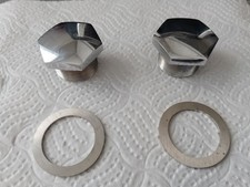 65-5331 BSA C11 C12 C15 A7 A10 B31 B32 B33 B34 FORK TOP NUTS CHROME With Washers