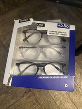 9x Design Optics by Foster Grant 2.50 D-1908281 CLASSIC ROUND Reading Glasses