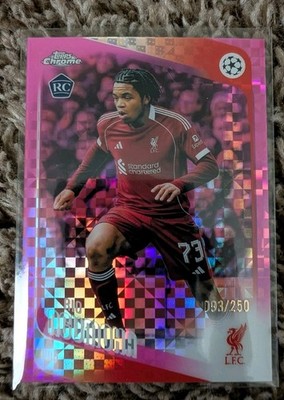 2025-26 Topps Chrome Uefa - Rio Ngumoha #191 Pink X-Fractor /250 (RC)