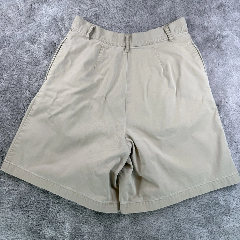 Ralph Lauren Women’s Vintage Made in USA Khaki Pleated Shorts Size 10 High Waist - Image 2 of 4