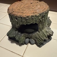 Resin Tree Stump Hideaway Hide Cave Aquarium Fish Tank Decor Rustic Wood Look