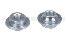 Bicycle 3/8" X 24T hub axle bearing cone nuts with dust shield - (PAIR) SILVER