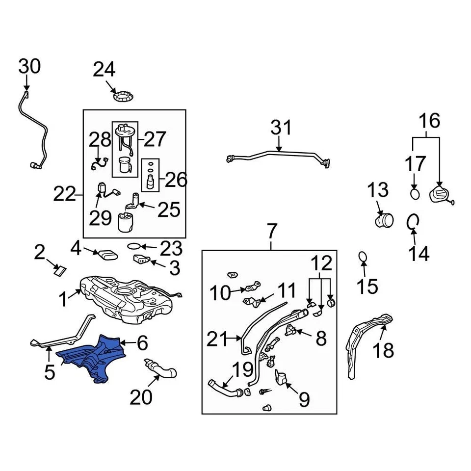 For Toyota Corolla 2009-2013 Toyota 7764102131 Fuel Tank Shield Foto 2 de 3