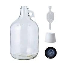 Glass Fermenting Jug Carboy Fermenter Home Wine Beer Making Gallon Bottle Clear