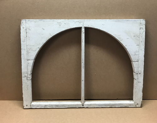 Antik 2 Lite 21x28 Bogen Glasplatte Fensterflügel Shabby Weiß Vintage Chic 382-26B - Bild 1 von 14