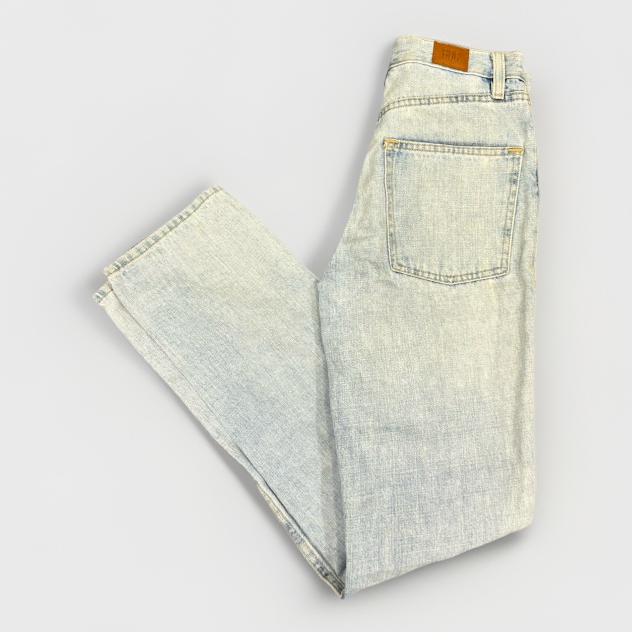 Urban Outfitters Relaxed Straight Slit Light Jeans Womens 24 High Button Fly BDG