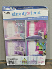 Simplicity 4205 Curtains Bed Canopy Teen Bedr...