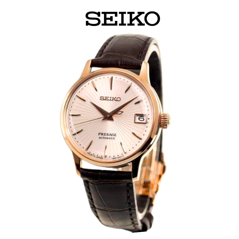 Seiko Presage SRP852J1 Automático Damas Cóctel 'Bellini' 33mm Oro Rosa Mujeres Foto 3 de 4