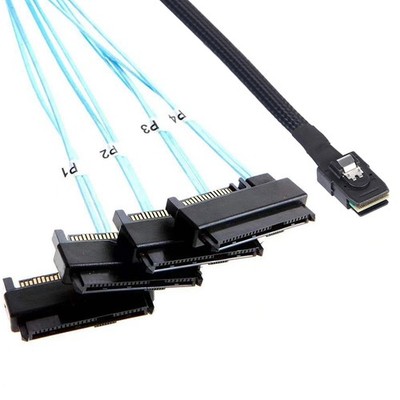 0.5M 1.6FT MiniSAS SFF8087 to SAS SFF8087 to SFF8482 x4 SATA Power Cable