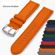 20mm 22mm Silicone Watch Strap Soft Rubber Pin Buckle Wrist Band Replacement