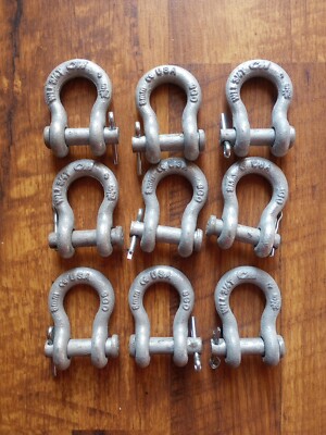 Qty. 1 - CM 5/16'' Round Pin Galvanized Anchor Shackle - WLL 3/4T - MC347G - USA