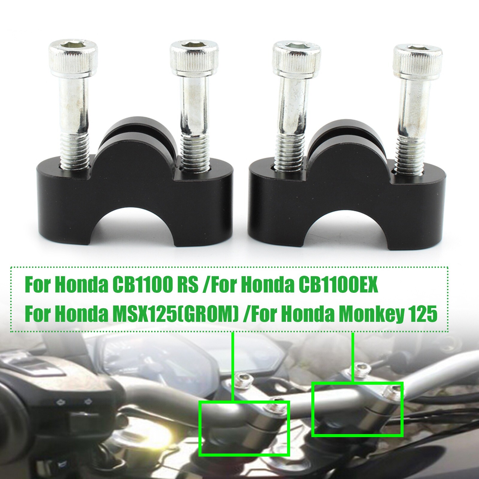 Black Handlebar Risers For Honda CB1100 /RS CB1100EX/ MSX125(GROM) /Monkey125 eBay