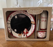 Santa's Message Plate Set, Cookie Plate, Santa Milk jar, and Reindeer Treat