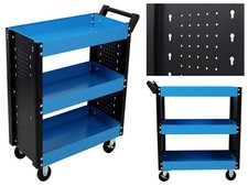3 Tier Rolling Tool Cart 440 LBS Capacity w/Pegboard Utility Tool Storag Cart