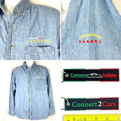 Concours Italiano Carmel Car Show Mens Shirt size Large + KeyChain Quail Lodge