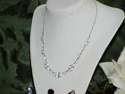 Sterling Silver Oval Crystal Jewel Necklace Earring Set Mid Century Modern  — photo 7