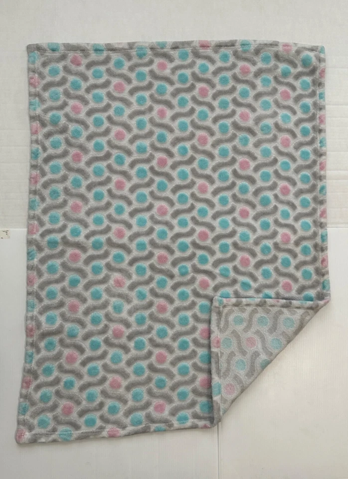 Bananafish Studio Rosa Aqua Azul Teal Geométrico Geo Niños Lovey Manta Bebé Foto 3 de 4