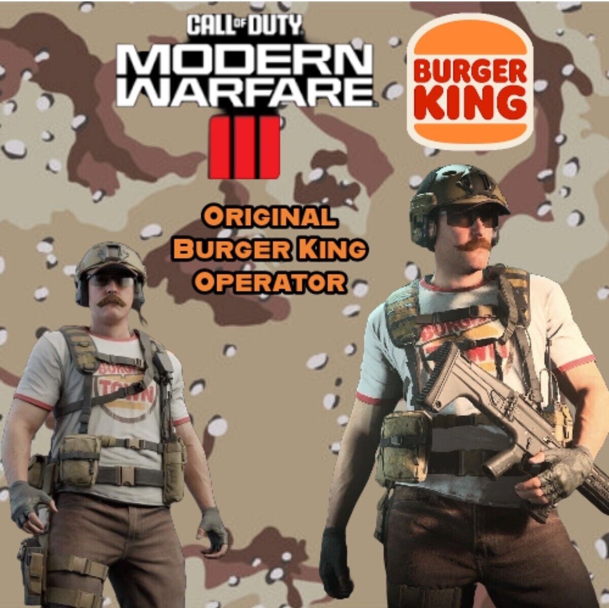 Call of Duty Modern Warfare 3 & 2 Burger King Town Operator Skin COD