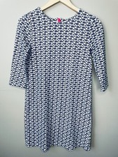 Vineyard Vines Whale Logo Dress Girls Large Long Sleeves Stretch Pink Blue White