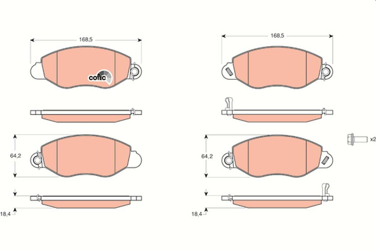 GDB1461 TRW Brake Pad Set, disc brake for FORD