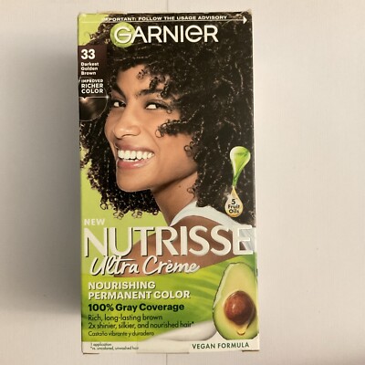 Garnier Hair Color Nutrisse ULTRA CREME # 33 DARKEST GOLDEN BROWN