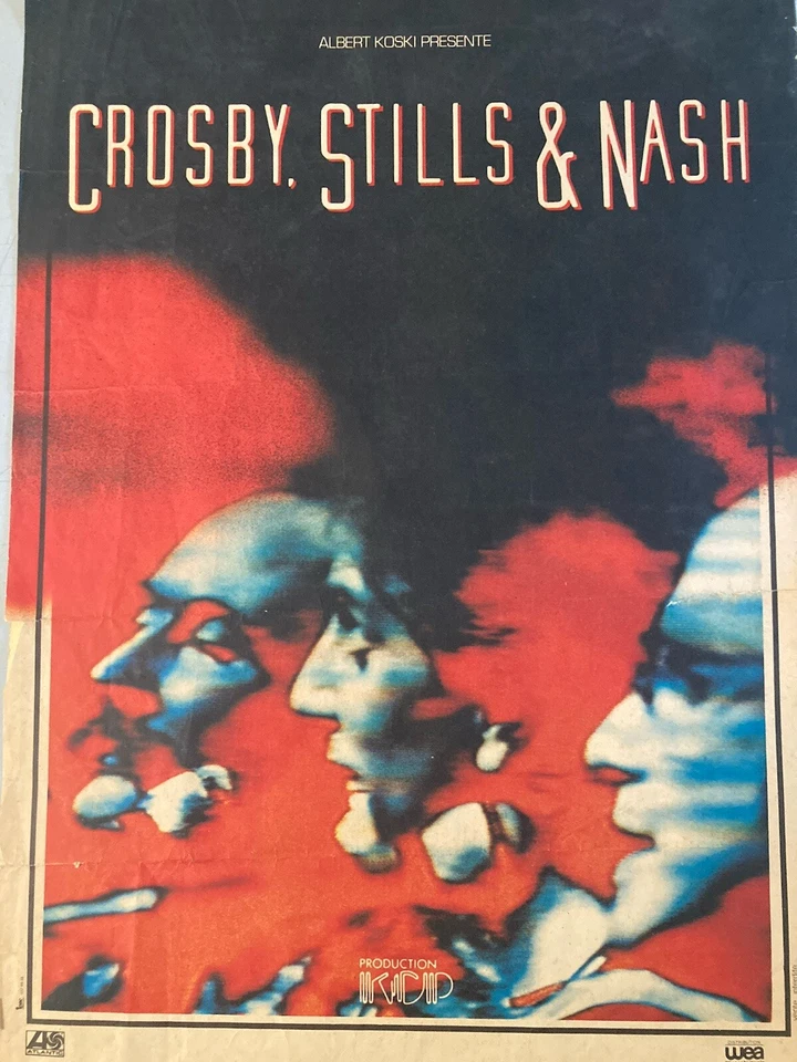 Very Pretty Rare Poster Crossby Still Nash Rock Albert Koski Music Psyche 1970