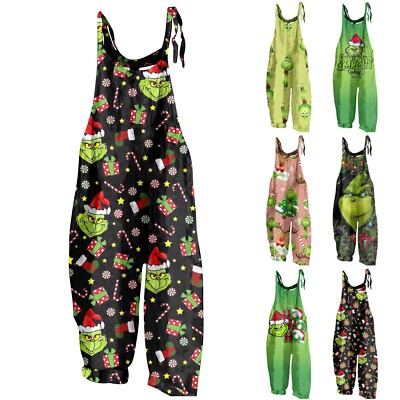 Combinaison En Tricot Pour Femme - Style Noël élégant - Salopette Ajustée Avec Bavoir - Vert - Taille M
