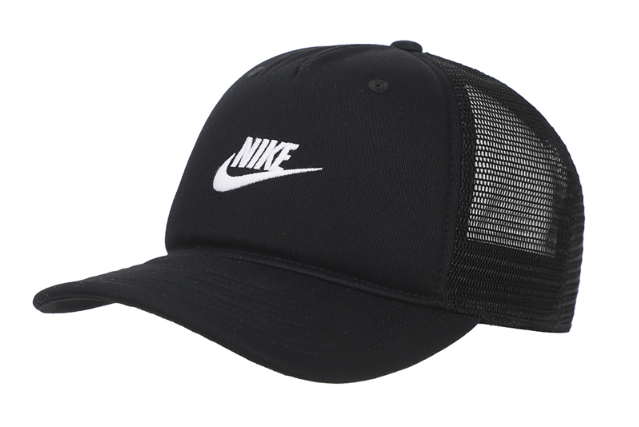 black trucker hat nike