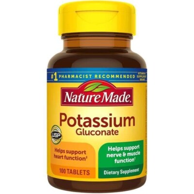 Potassium 550mg 100 Tablets Gluten Free Exp. 11/2026 #1 Recommended Heart, Nerve