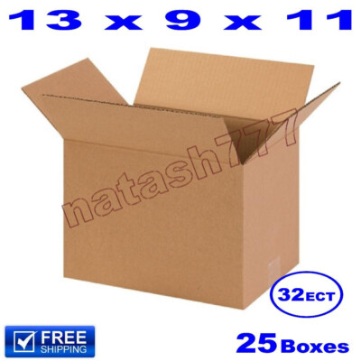 25 - 13x9x11 Cardboard Boxes 32-ECT Mailing Packing Shipping Corrugated Carton